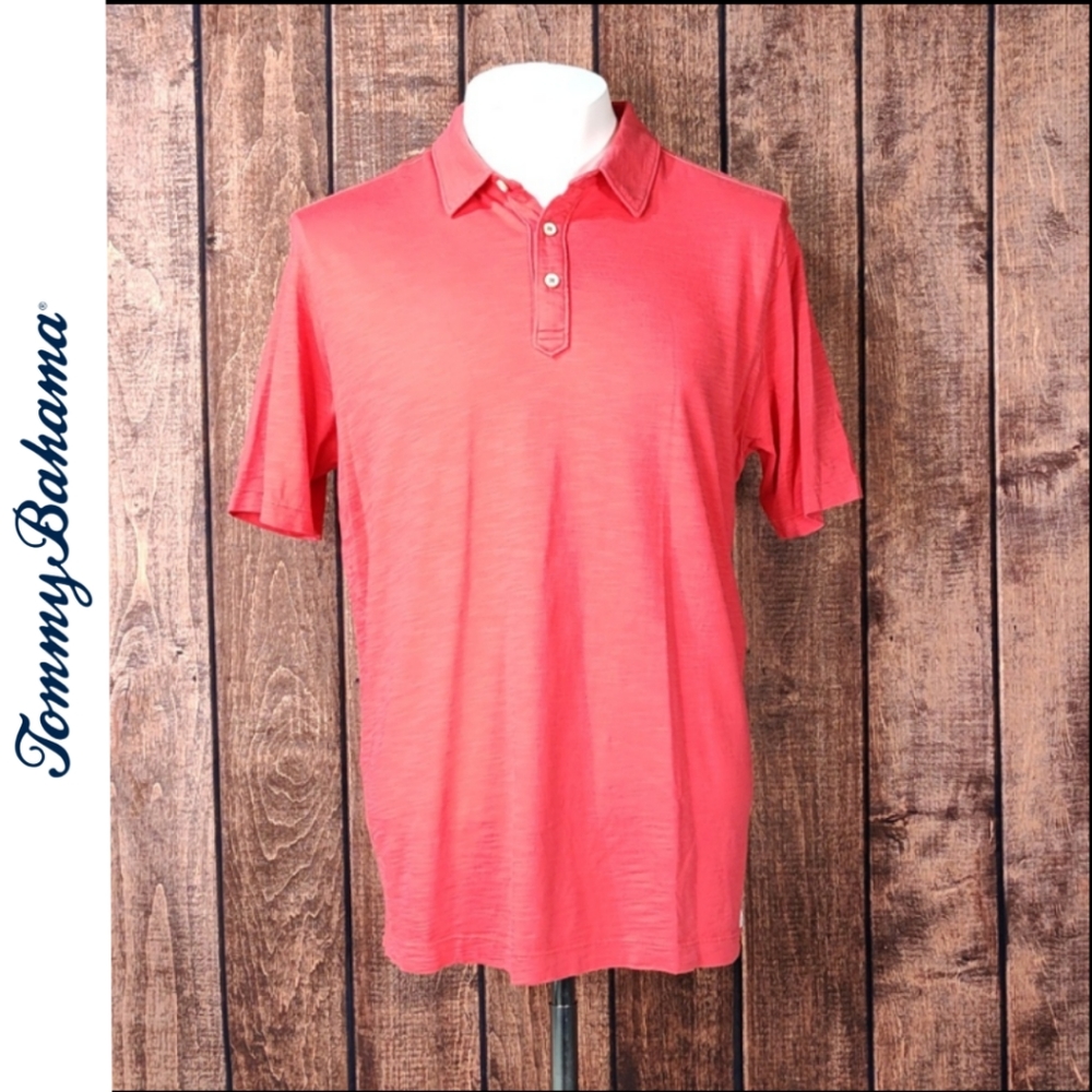 Coral Mens 3 Button Soft Textured Polo Shirt Excellent Condition